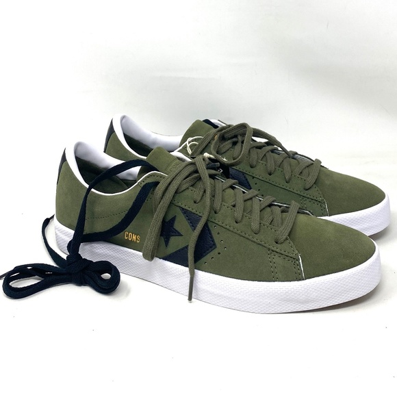 Converse Pro Leather OX Low Top Khaki Black Suede Men’s Size Sneakers A00945C - Picture 2 of 10